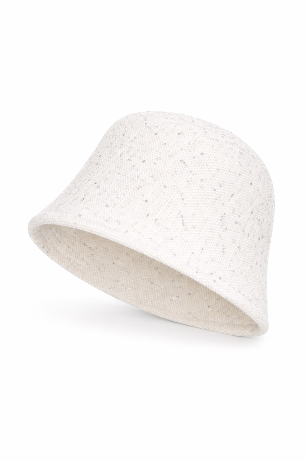 CLOCHE PAILLETTES, 100%PC, MADE IN PRC       - WHITE